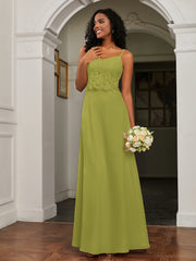 Lace Appliqued  Backless Chiffon A-Line Dress Clover