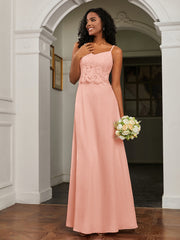 Lace Appliqued  Backless Chiffon A-Line Dress Coral Plus Size