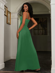 Lace Appliqued  Backless Chiffon A-Line Dress Emerald Plus Size