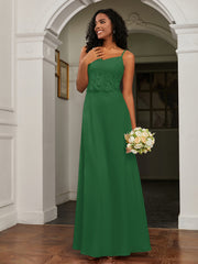 Lace Appliqued  Backless Chiffon A-Line Dress Emerald Plus Size