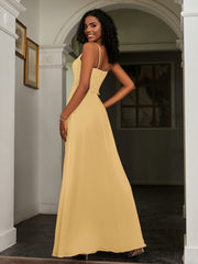 Lace Appliqued  Backless Chiffon A-Line Dress Gold Plus Size