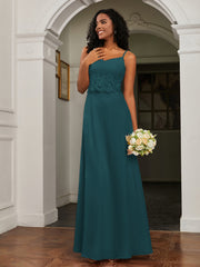 Lace Appliqued  Backless Chiffon A-Line Dress Peacock Plus Size
