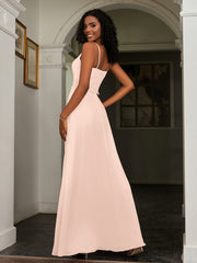 Lace Appliqued  Backless Chiffon A-Line Dress Pearl Pink