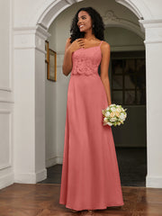 Lace Appliqued  Backless Chiffon A-Line Dress Sunset Plus Size