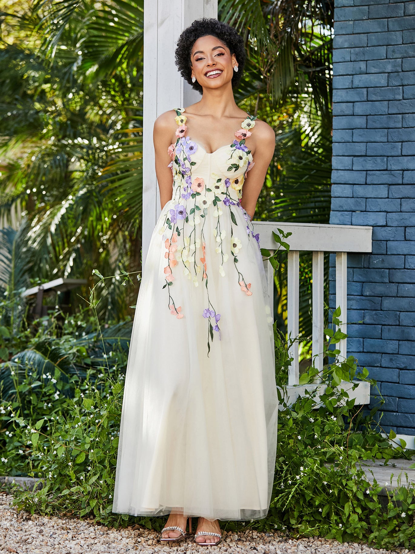 BABARONI BABARONI Tulle Daffodil Prom Dresses A-line Sweetheart Spaghetti Straps Floral Ruched, Daffodil / US0 BABARONI BABARONI Tulle Daffodil Prom Dresses A-line Sweetheart Spaghetti Straps Floral Ruched, Daffodil / US0