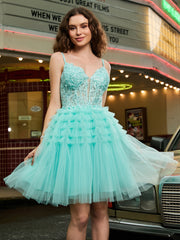 Corset Top Tulle Tiered Short Dress Spa