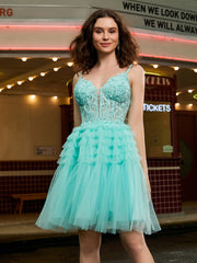Corset Top Tulle Tiered Short Dress Spa