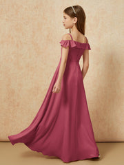 Off-the-shoulder A-Line Junior Bridesmaid Dresses Cinnamon Rose