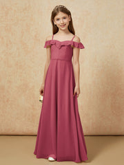 Off-the-shoulder A-Line Junior Bridesmaid Dresses Cinnamon Rose