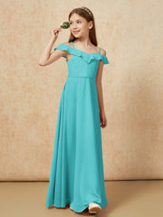 Off-the-shoulder A-Line Junior Bridesmaid Dresses Jade