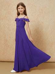 Off-the-shoulder A-Line Junior Bridesmaid Dresses Regency