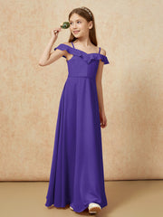 Off-the-shoulder A-Line Junior Bridesmaid Dresses Regency