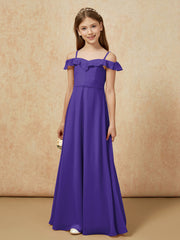 Off-the-shoulder A-Line Junior Bridesmaid Dresses Regency