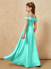 Off-the-shoulder A-Line Junior Bridesmaid Dresses Spa
