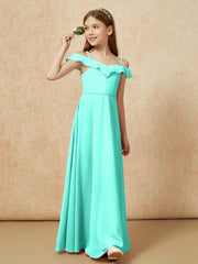 Off-the-shoulder A-Line Junior Bridesmaid Dresses Spa