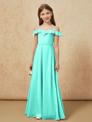 Off-the-shoulder A-Line Junior Bridesmaid Dresses Spa