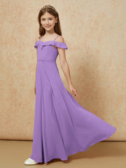 Off-the-shoulder A-Line Junior Bridesmaid Dresses Tahiti