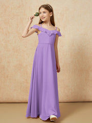 Off-the-shoulder A-Line Junior Bridesmaid Dresses Tahiti