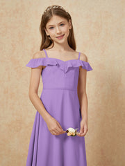 Off-the-shoulder A-Line Junior Bridesmaid Dresses Tahiti