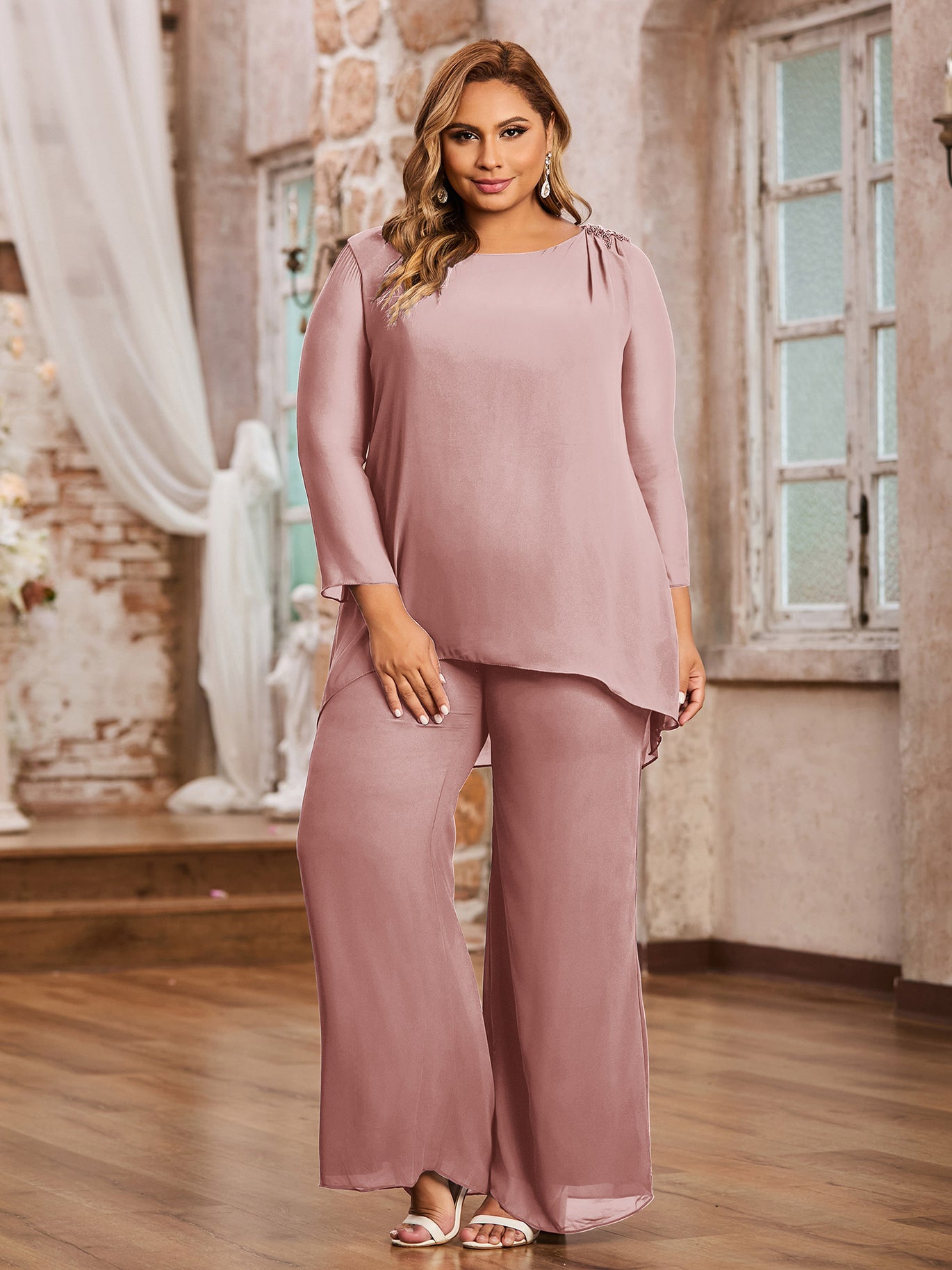 Dusty Rose Mother of the Bride Dresses BABARONI Dusty Rose Mother of the Bride Dresses BABARONI