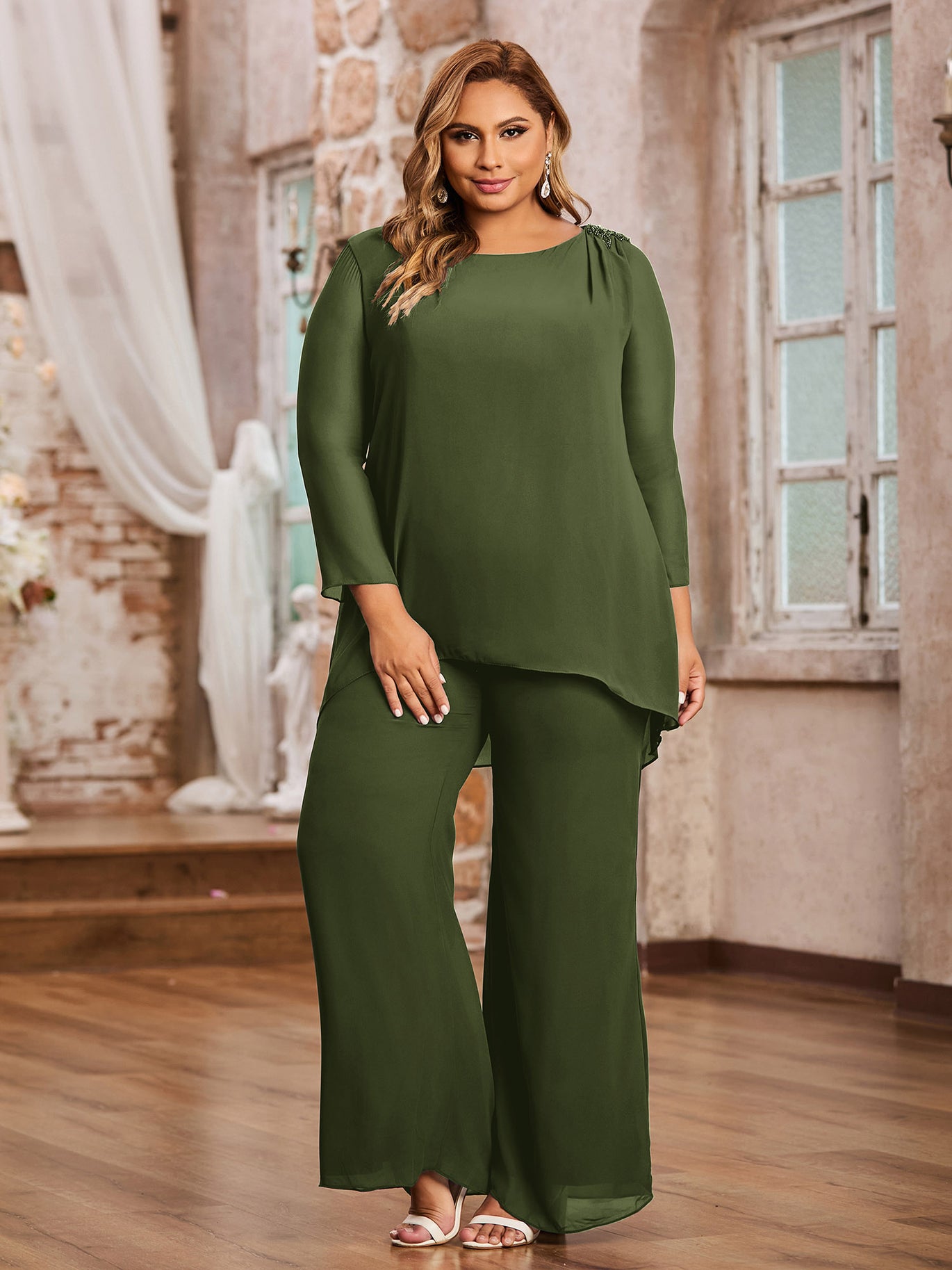 mint green sleeveless dress Six Stories Women's One Shoulder Chiffon Bridesmaid Dress main image 0