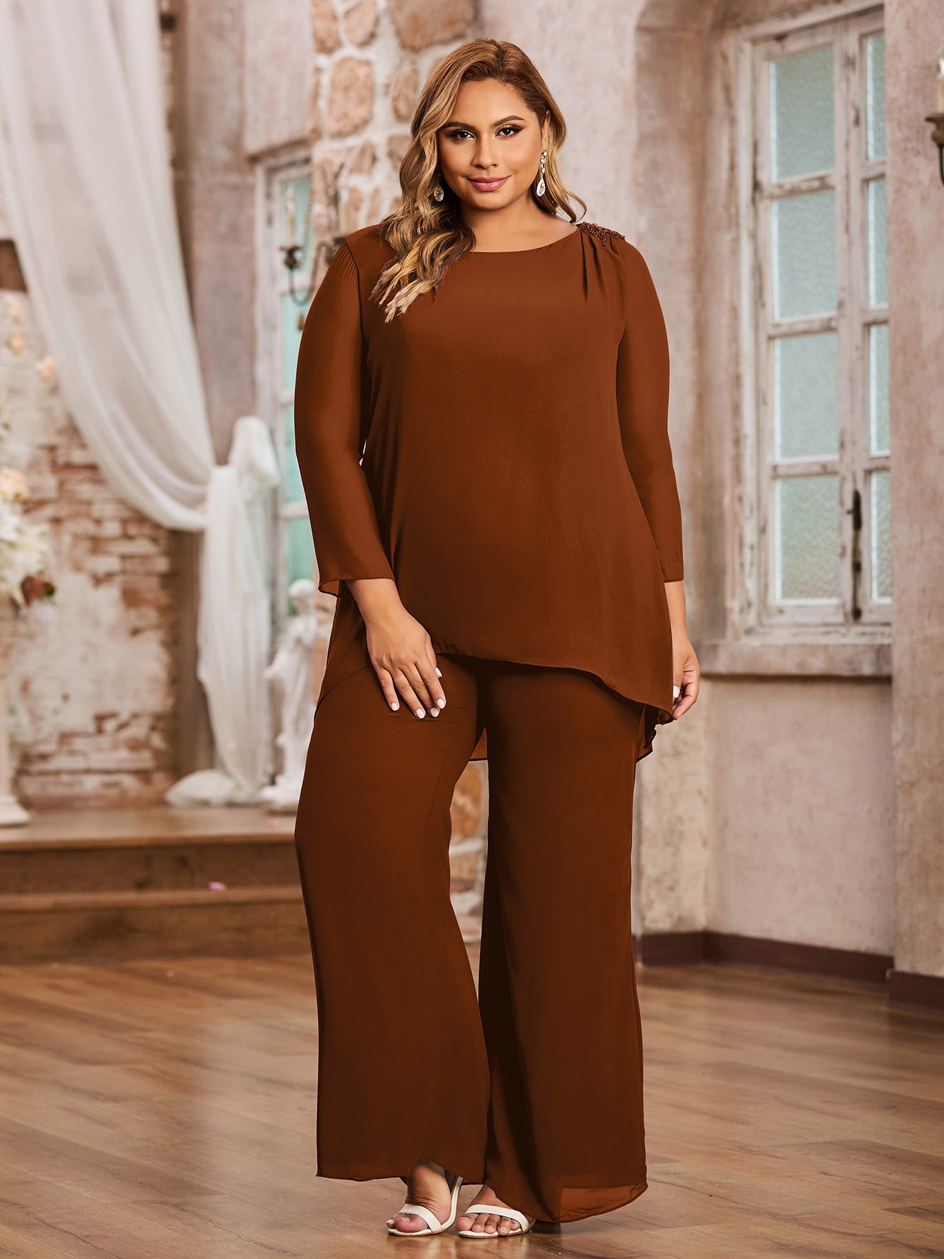 Terracotta Mother of the Bride Dresses BABARONI Terracotta Mother of the Bride Dresses BABARONI