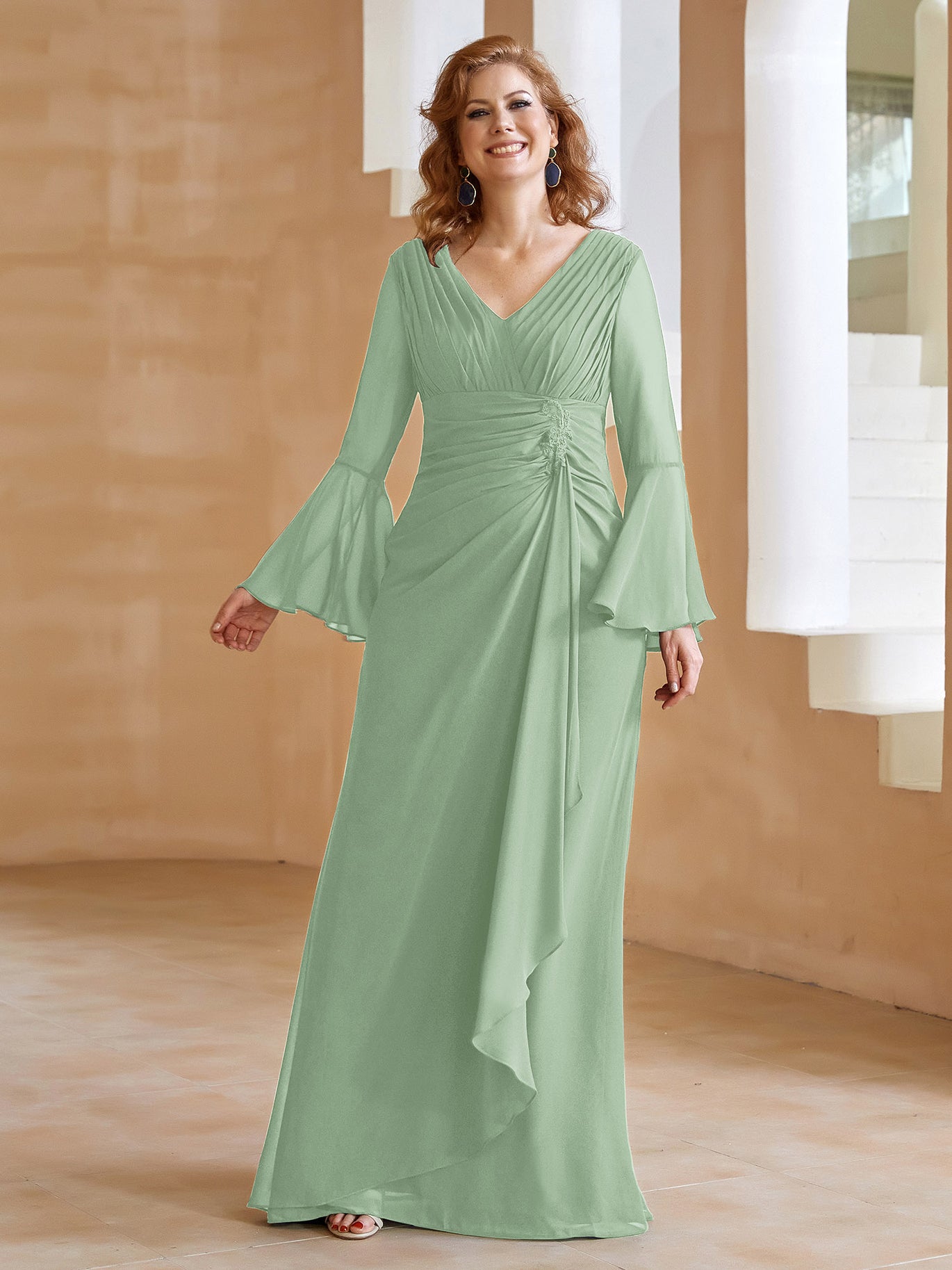 Dusty Sage Mother of the Bride Dresses BABARONI Dusty Sage Mother of the Bride Dresses BABARONI