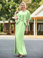 V-neck Sheath Dress with Back Hem Slit Sage