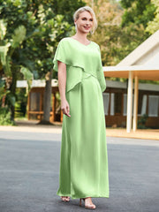 V-neck Sheath Dress with Back Hem Slit Sage