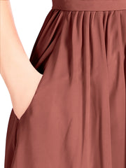 One Shoulder Chiffon And Lace Dress with Slit Terracotta Plus Size