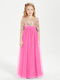 Glamorous Junior Bridesmaid Dresses Sequined Top Azalea