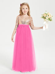 Glamorous Junior Bridesmaid Dresses Sequined Top Azalea