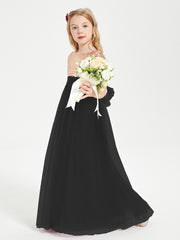 Glamorous Junior Bridesmaid Dresses Sequined Top Black