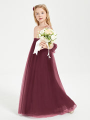 Glamorous Junior Bridesmaid Dresses Sequined Top Cabernet