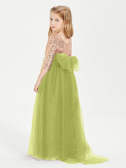 Glamorous Junior Bridesmaid Dresses Sequined Top Clover