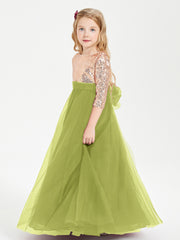 Glamorous Junior Bridesmaid Dresses Sequined Top Clover