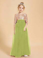 Glamorous Junior Bridesmaid Dresses Sequined Top Clover