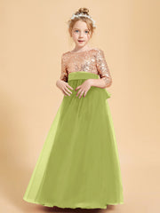 Glamorous Junior Bridesmaid Dresses Sequined Top Clover