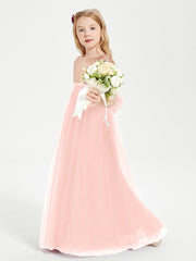 Glamorous Junior Bridesmaid Dresses Sequined Top Coral