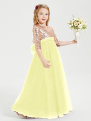 Glamorous Junior Bridesmaid Dresses Sequined Top Daffodil
