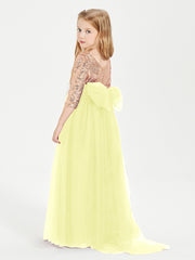 Glamorous Junior Bridesmaid Dresses Sequined Top Daffodil