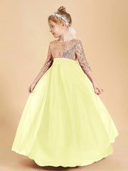 Glamorous Junior Bridesmaid Dresses Sequined Top Daffodil