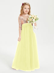 Glamorous Junior Bridesmaid Dresses Sequined Top Daffodil