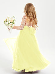 Glamorous Junior Bridesmaid Dresses Sequined Top Daffodil