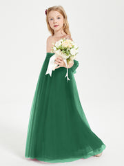 Glamorous Junior Bridesmaid Dresses Sequined Top Dark Green