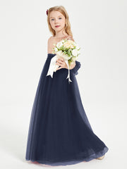 Glamorous Junior Bridesmaid Dresses Sequined Top Dark Navy