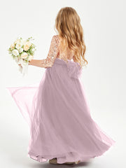 Glamorous Junior Bridesmaid Dresses Sequined Top Dusk