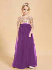 Glamorous Junior Bridesmaid Dresses Sequined Top Grape