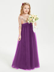 Glamorous Junior Bridesmaid Dresses Sequined Top Grape