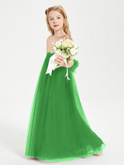 Glamorous Junior Bridesmaid Dresses Sequined Top Green